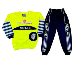 Stylish Boy's Printed Shirt and Trouser Suit - 2 Pcs Set