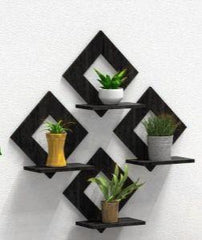 Modern Hexa Wall Hanging Shelf, Pack Of 3