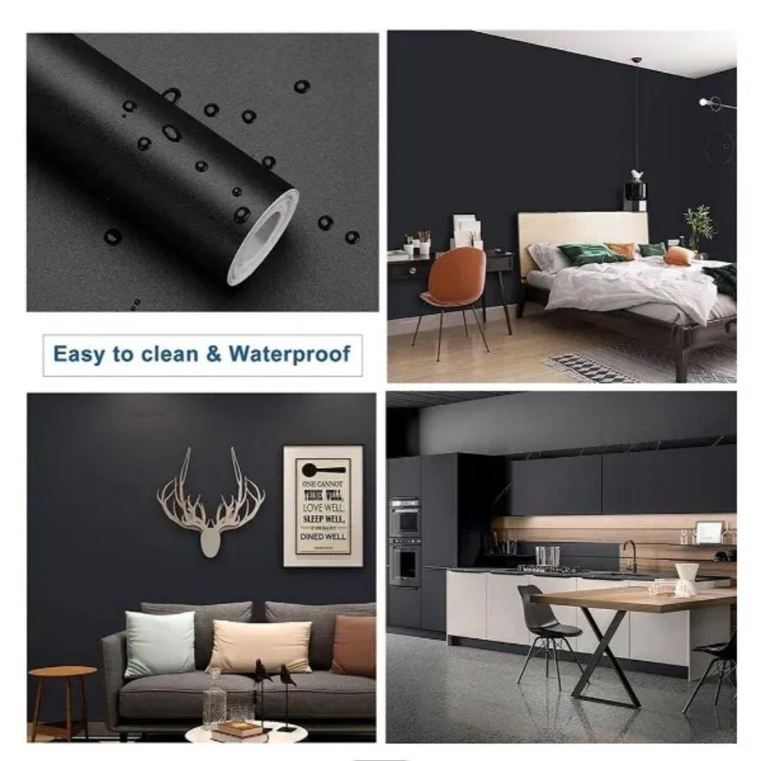 Elegant Black Vinyl Wallpaper for Home Decor